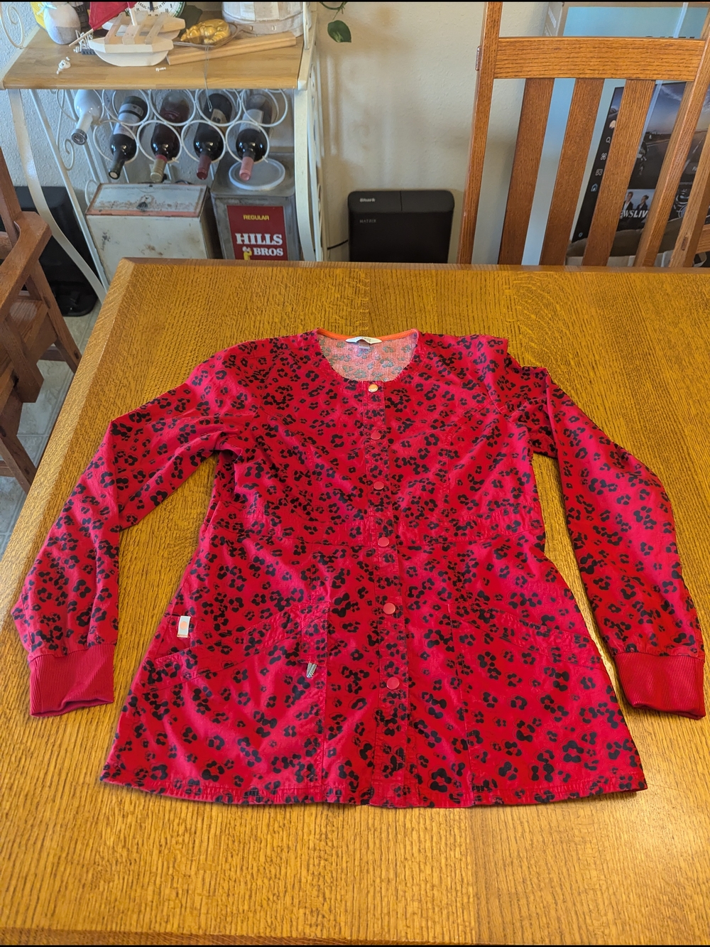 Code Happy │Fitted Snap Scrub Jacket │Red & Black │Size Medium │Style 46303A